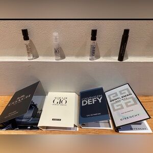 NWT Men’s set of 4 Sample scents vials- Givenchy+Armani+Coach+CalvinKlein